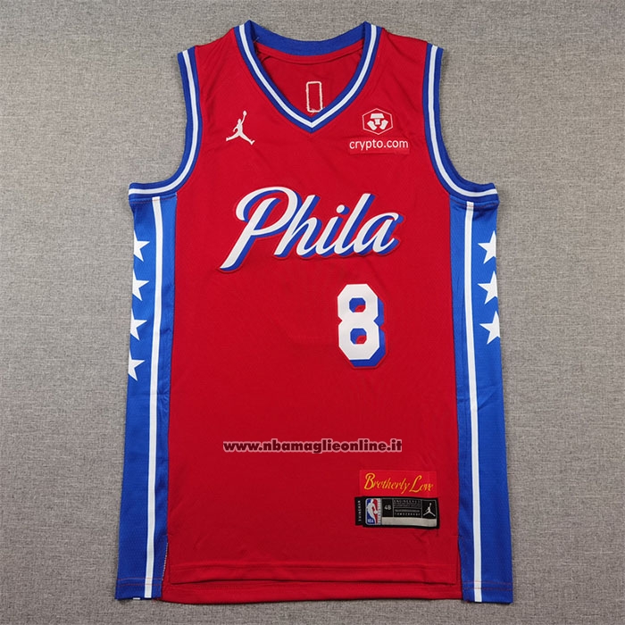 Maglia Philadelphia 76ers Paul George #8 Statement 2024-25 Rosso